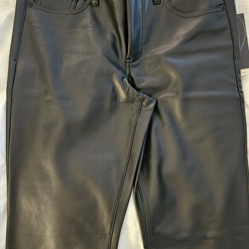 NYDJ Women's Black Faux Leather Jeans